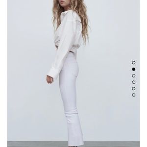 zara mid rise crop flare jeans